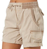 Women's Casual High Waist Cargo Shorts 0 LOVEMI  Khaki S 