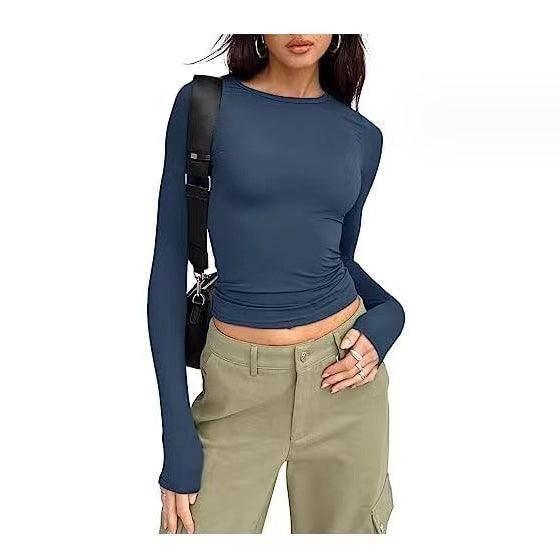 Women's Clothing Fashion Slim Long-sleeved Pullovers Tops-Color191-13