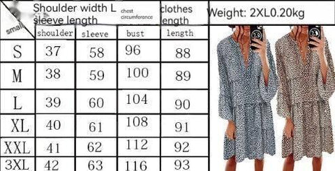 Women's Clothing Leopard Print V-neck Plus Size Loose Long-8