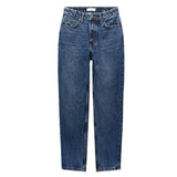 Women's Fashion Casual High Waist Jeans-Dark Blue-4