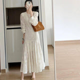 Women's Fashion Casual Solid Color Chiffon Embroidery-1