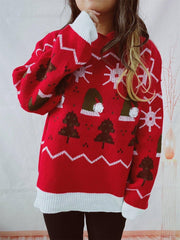 Women's Fashion Christmas Round Neck Long Sleeve Sweater-2