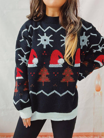 Women's Fashion Christmas Round Neck Long Sleeve Sweater-6