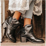 Women's Fashion Shoes Boots Winter PU Leather-2