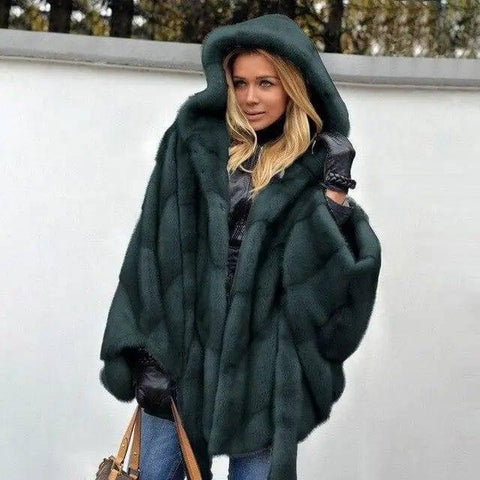 Women's hooded mink velvet coat-2