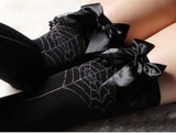 Women's knee stockings-Spider web black-5