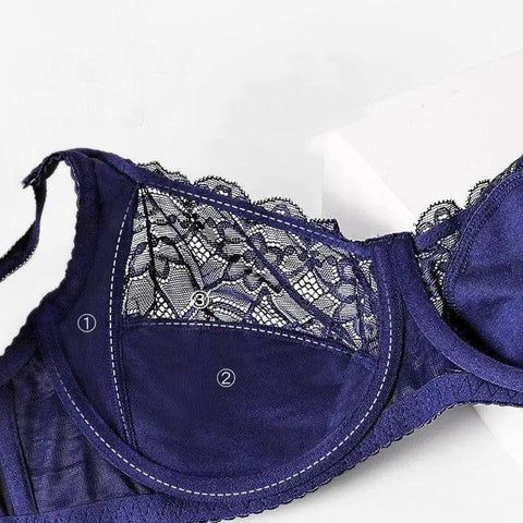 Women's Lace Underwire Push Up Lingerie Panty Set-5