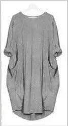 LOVEMI - Women's Loose Casual Pocket Long Sleeve Dress