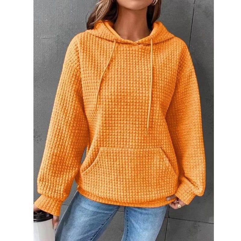 Women's Loose Casual Solid Color Long-sleeved Sweater-Yellow-12