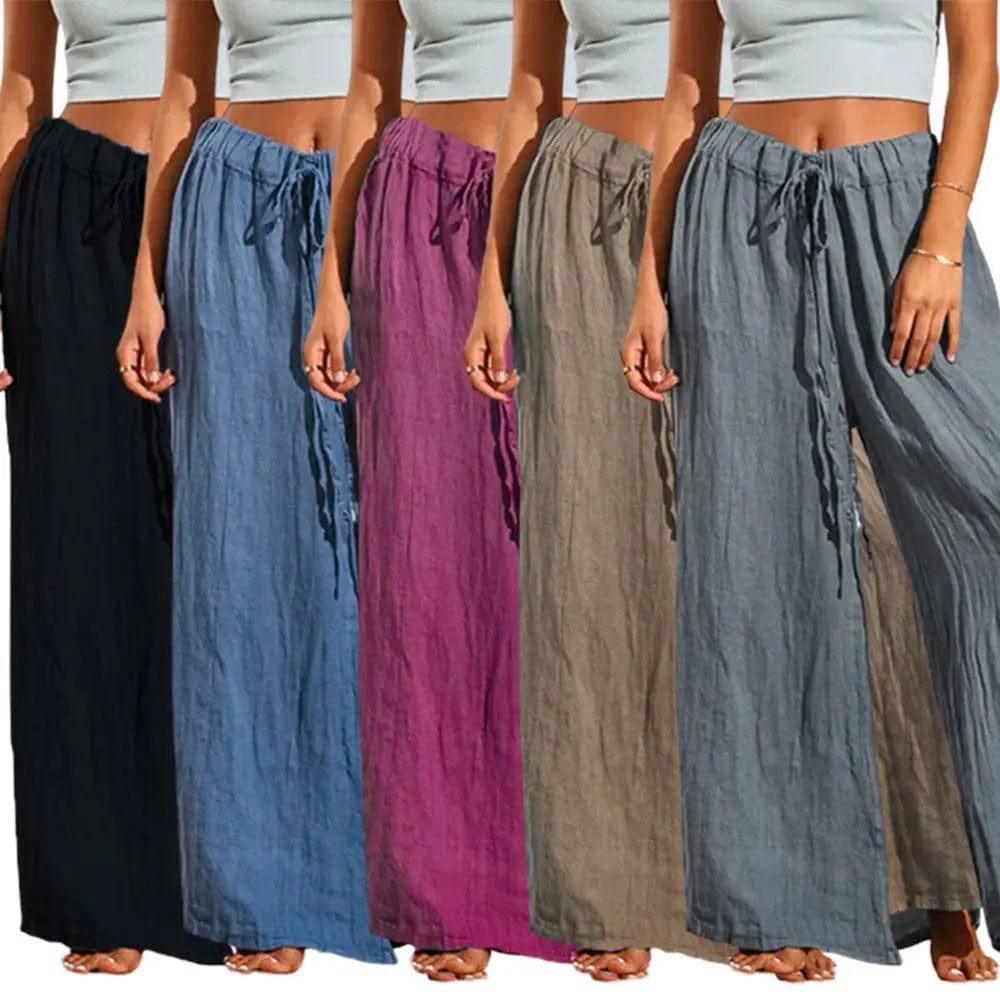 Women's Loose Soft Drawstring Cotton Casual Pants-2