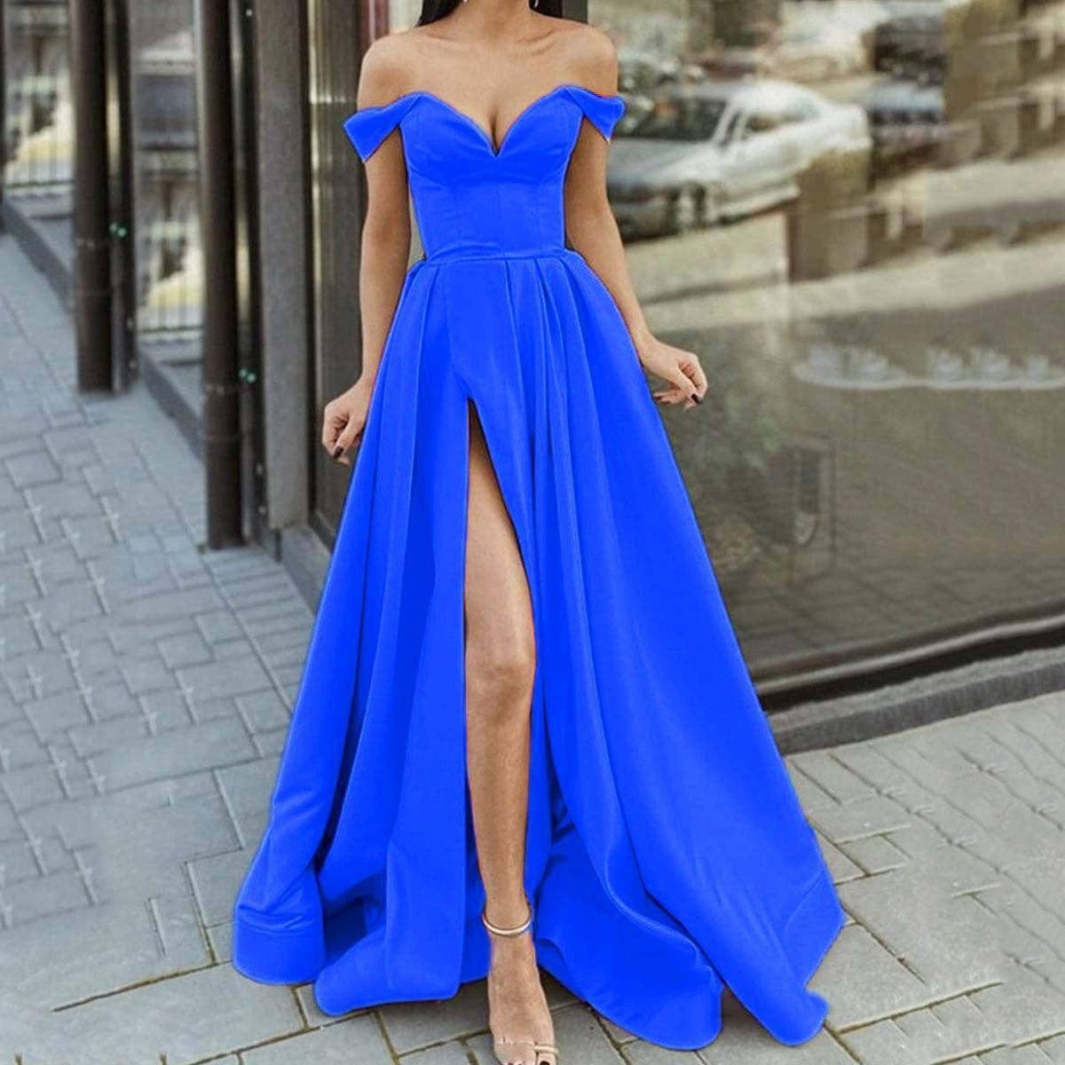 Women's Multicolor Tube Top V-neck Backless Dress-Blue-6