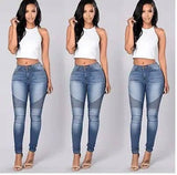 Women's stretch Slim folds stitching feet jeans pencil pants-S-2