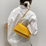 Women Shoulder Bgas Stone Pattern Solid Color Elegant Bag-2