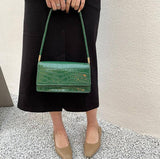 Women Shoulder Bgas Stone Pattern Solid Color Elegant Bag-7