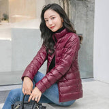 Women Spring Jacket Fashion Short Ultra Lightweight Packable-3