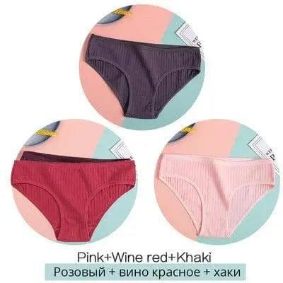 Women Underpants Solid Girls Briefs Sexy Female Lingerie-E-15