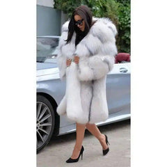 LOVEMI - Lovemi - Women's hooded long fashionable fur coat