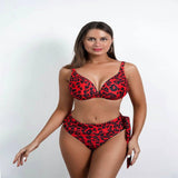 Womens Suits High Waist Leopard Print Bikini 2 Pieces-M-4