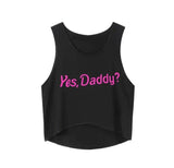 Yes Daddy Sleeveless Crop Top for Women-Black-3