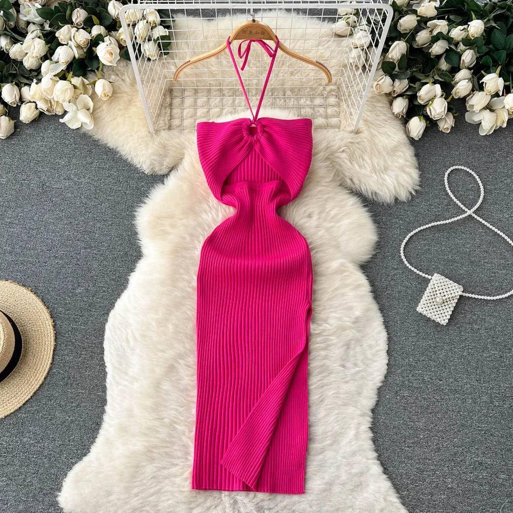 YuooMuoo Chic Fashion Sexy Package Hips Split Knitted Summer-3
