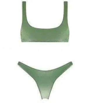 Sexy low waist Bikini Bathing Suit-Green-6