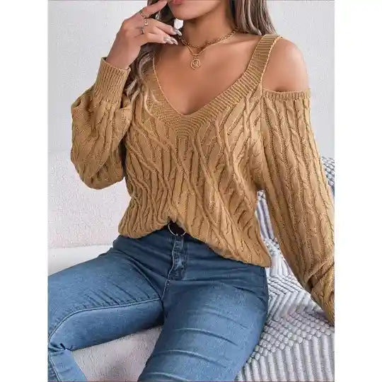 Off-Shoulder Lantern Sleeve Sweater