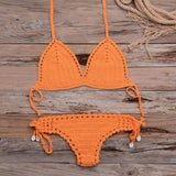 Woven Beach Women'S Split Bikini Swimsuit-OrangeRed-7