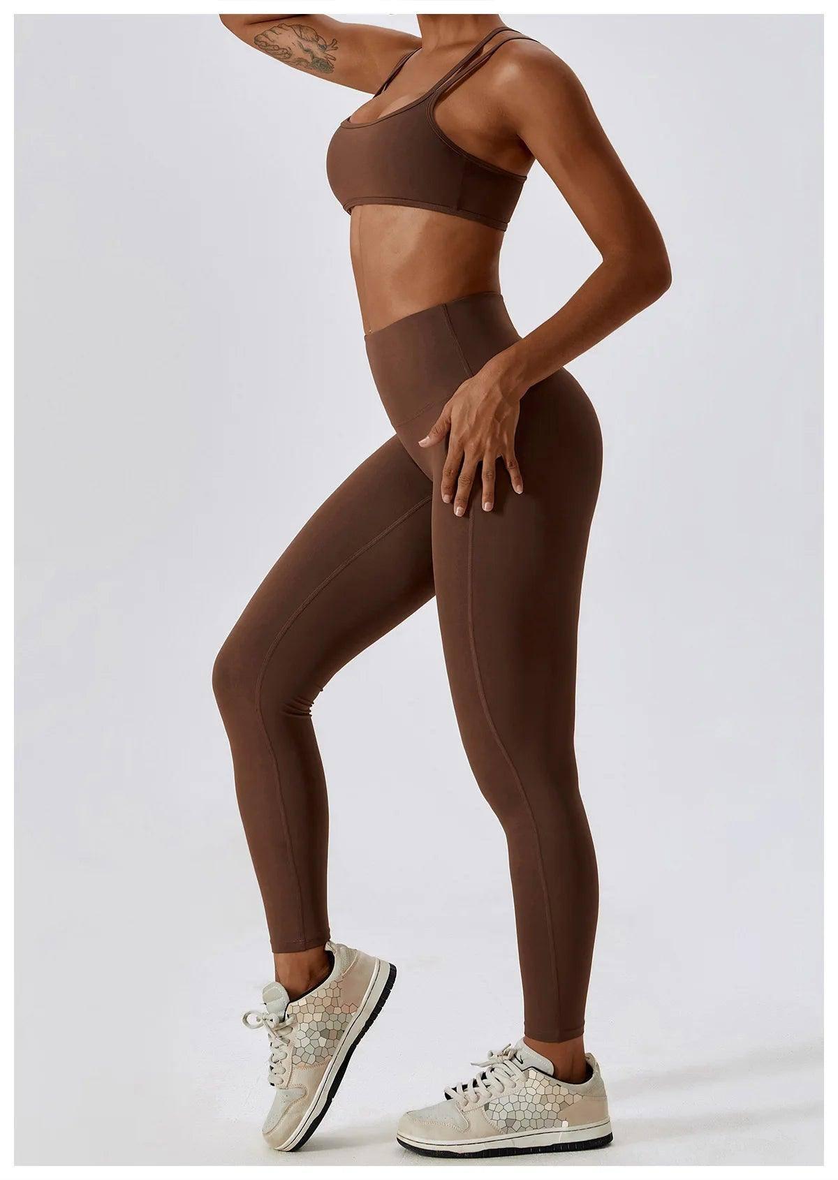 Yoga Clothing Sets Women Athletic Wear High Waist Leggings-5